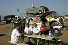 fotografie frank uijlenbroek©2003 frank uijlenbroek<br>040112 Bobo Dioulasso Burkino Fasso<br>Huttenrallyteam Dakar rally<br>foto: Bob ten Harkel en Hennie den Toom met navigator Hennie Wullink in het bivak